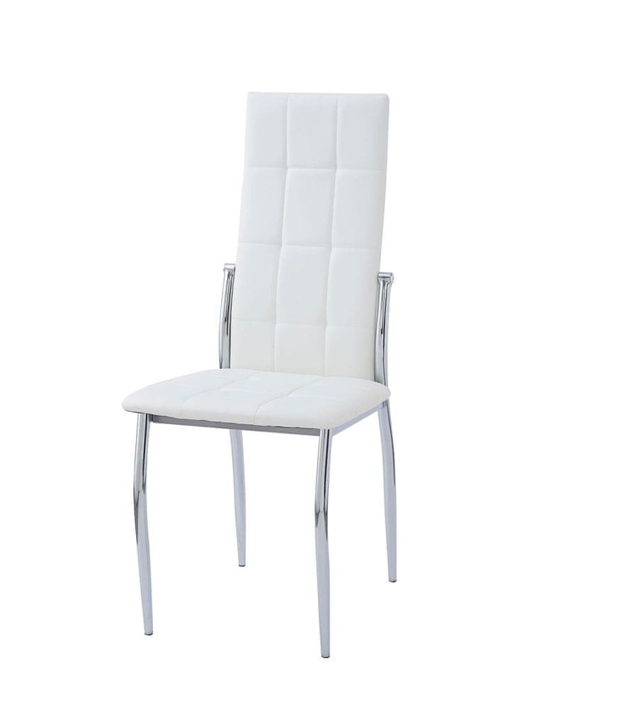 Butopêa Jedálenská stolička, koženka s bielymi chrómovými nohami - FIFI